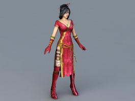 Chinese Anime Girl Character 3d model preview