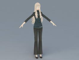 Anime Teacher Woman 3d model preview