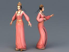 Tang Dynasty Female Dancer Animation 3d model preview