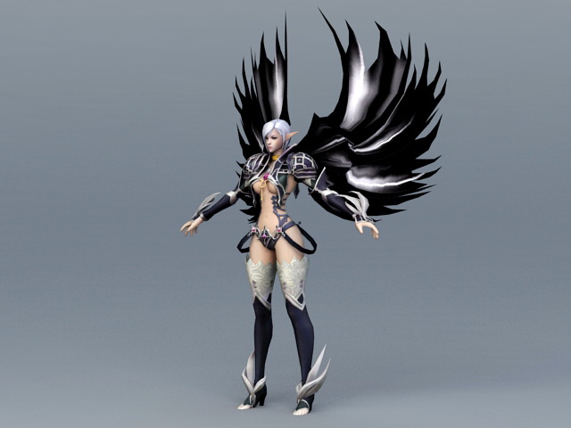 Dark Gothic Angel 3d rendering