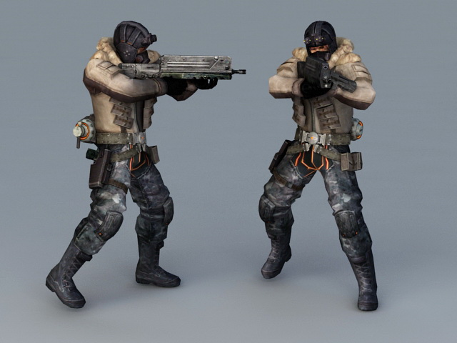 Future Commando Concept 3d rendering
