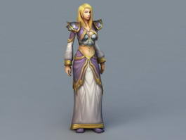 Warcraft Jaina Proudmoore 3d model preview