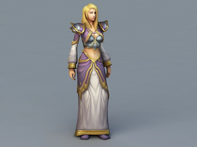 Warcraft Jaina Proudmoore 3d rendering