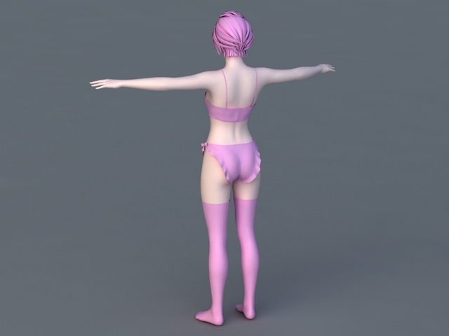 Pink Woman 3d rendering