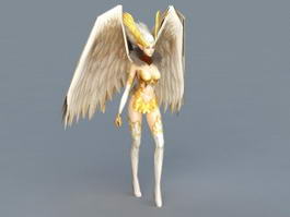 Female Angel Walking Rigged 3d model preview