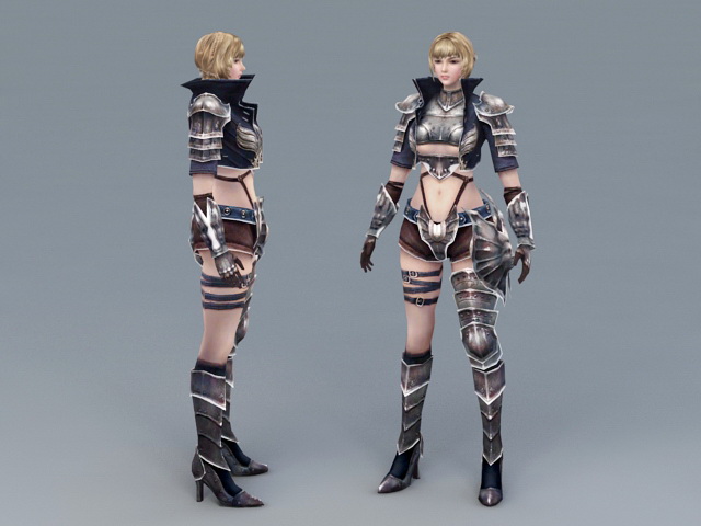 Sexy Medieval Warrior Women 3d rendering