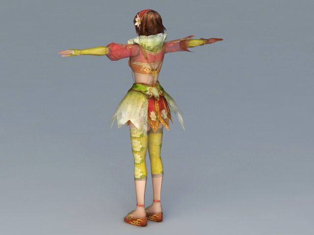 Anime Flower Fairy 3d rendering
