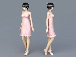 Beautiful Lady 3d model preview