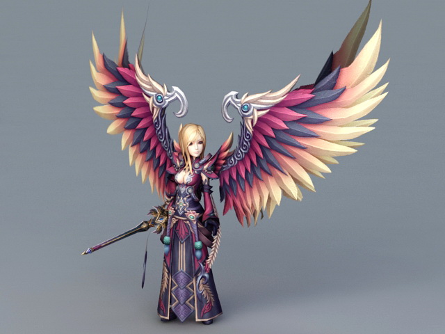 Female Warrior Guardian Angel 3d rendering