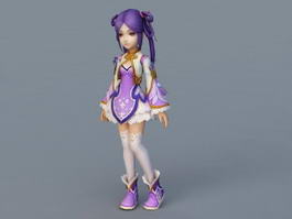 Pretty Anime Girl 3d model preview