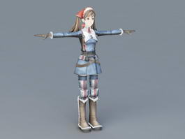 Anime Girl 3d model preview