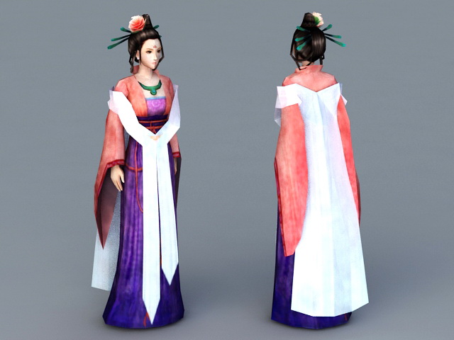 Chinese Noble Lady 3d rendering