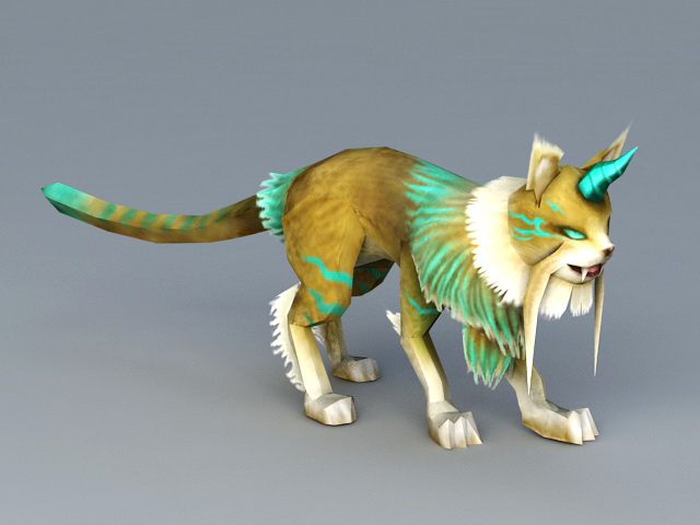 Anime Cat Beast 3d rendering