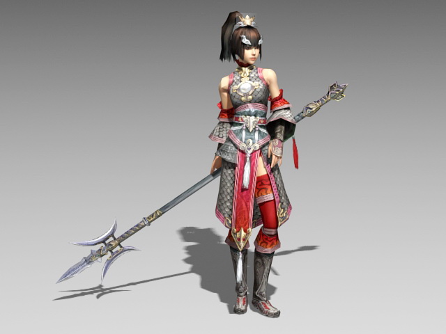 Chinese Female Warrior 3d rendering