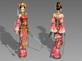 Ancient Chinese Swordswoman 3d preview