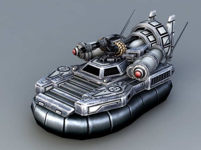 Sci-Fi Hovercraft 3d rendering