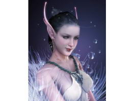 Female Elf Bust 3d model preview