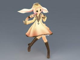 Anime Forest Elf Girl 3d model preview