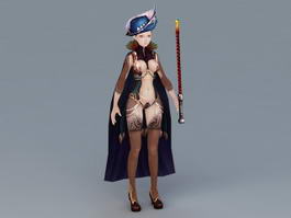 Female Magician 3d model preview