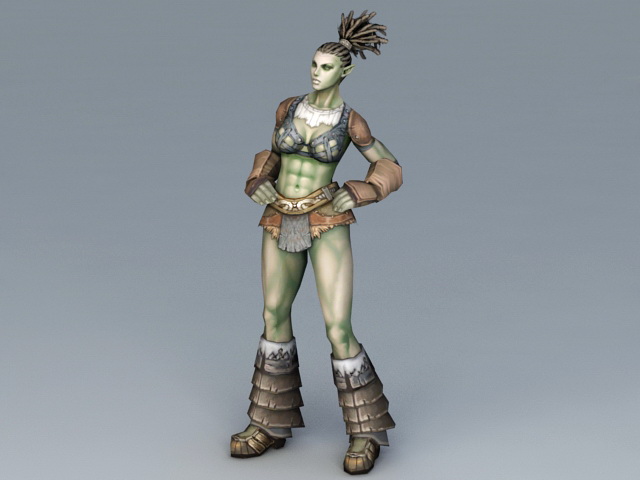 Half-Orc Woman 3d rendering