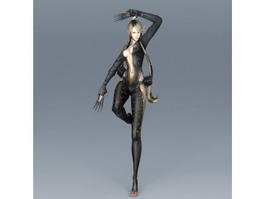 Hot Female Ninja 3d model preview