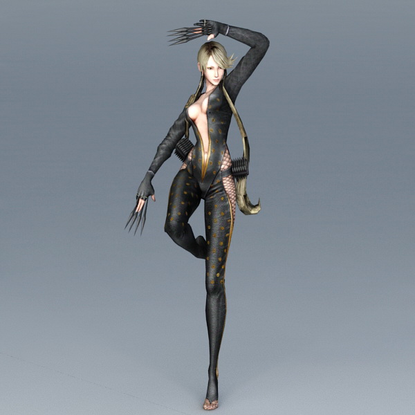 Hot Female Ninja 3d rendering