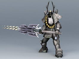 Robot Samurai Concept Art 3d model preview