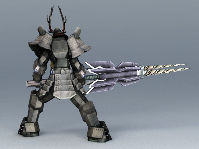 Robot Samurai Concept Art 3d rendering