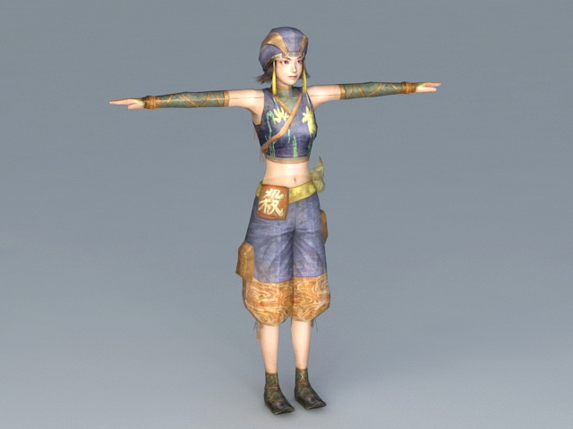 Female Samurai Warrior 3d rendering