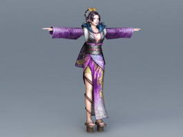Ancient Female Japanese Warrior 3d model preview