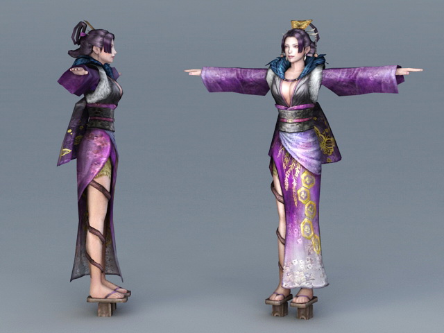 Ancient Female Japanese Warrior 3d rendering
