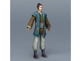 Medieval Chinese Peasant Man 3d model preview