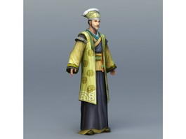 Ancient Chinese Trader Man 3d model preview