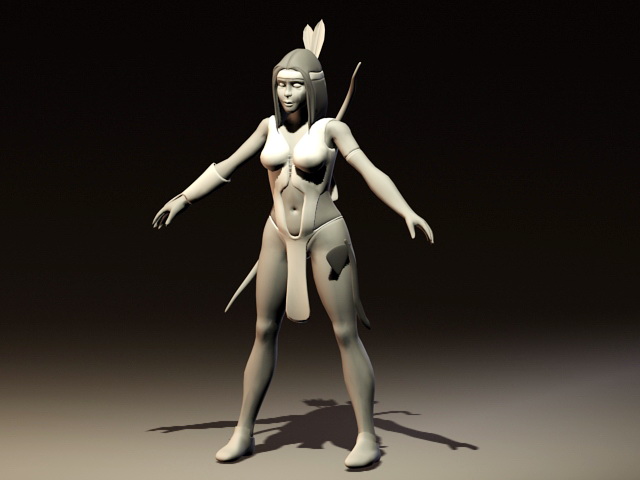 Native American Indian Woman 3d rendering