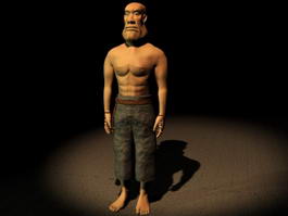 Cartoon Man Standing 3d model preview
