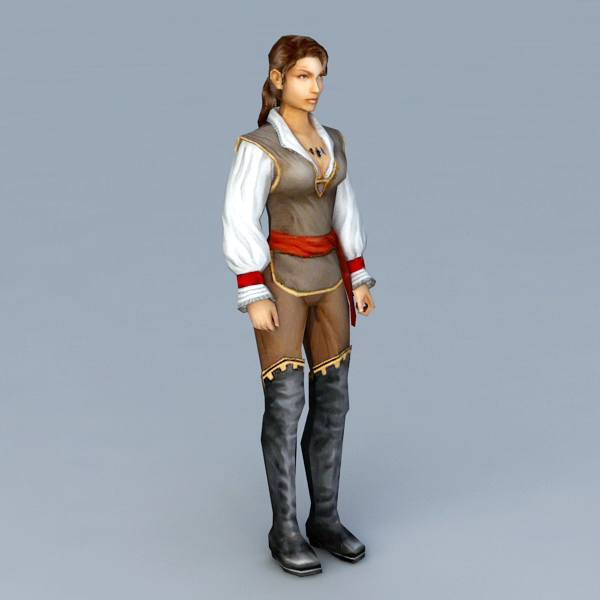 Medieval Women Warrior 3d rendering
