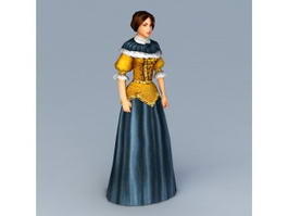 Medieval Young Lady 3d model preview