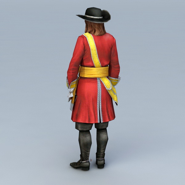 Medieval Pirate Captain 3d rendering