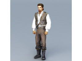 Old West Man 3d model preview