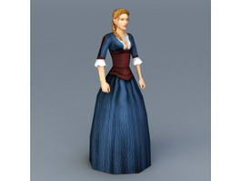 Old Wild West Woman 3d model preview