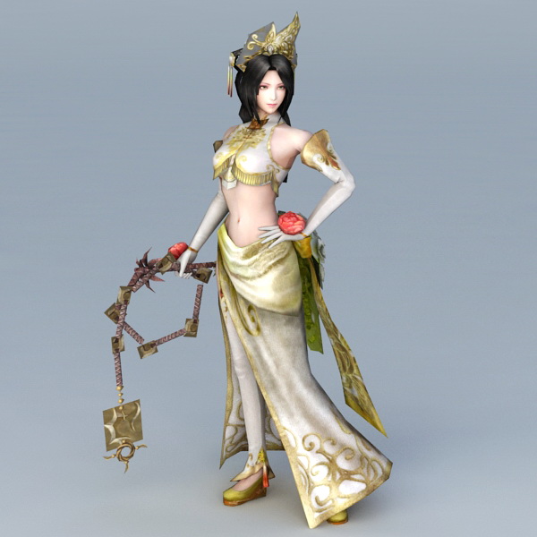 Asian Warrior Woman 3d rendering