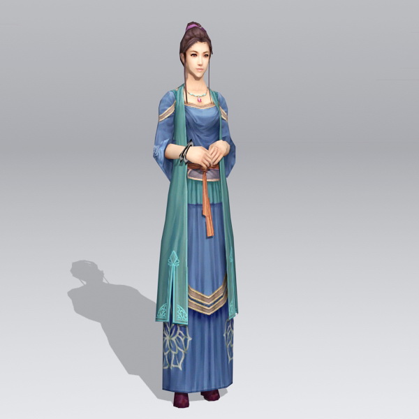 Ancient Chinese Noble Lady 3d rendering