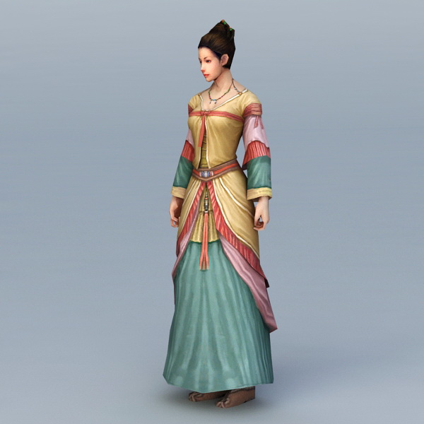 Historical Chinese Woman 3d rendering