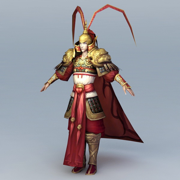 Ancient Chinese General Officer 3d rendering