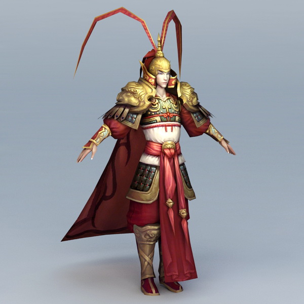 Ancient Chinese General Officer 3d rendering