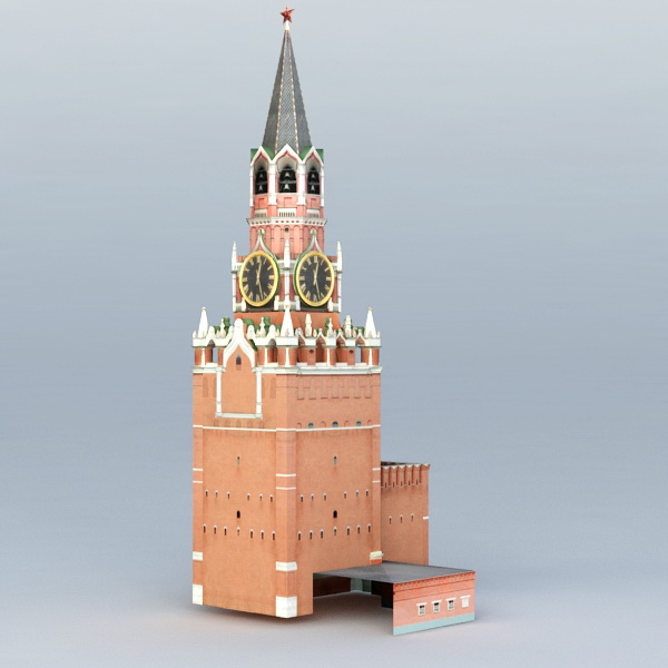 Kreml Tower Spasskaya 3d rendering