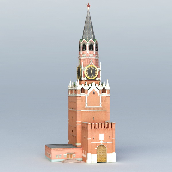 Kreml Tower Spasskaya 3d rendering
