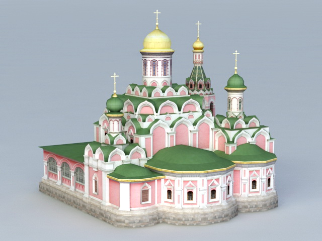 Kazan Cathedral Church 3d rendering