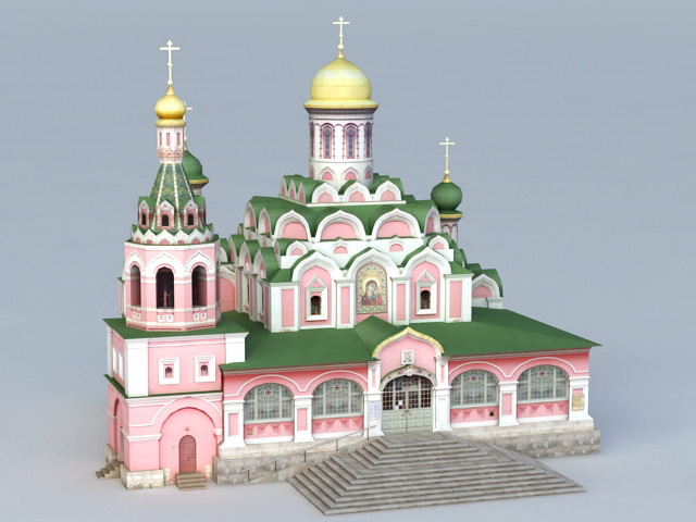 Kazan Cathedral of the Russian Orthodox Church cardboard model 3D Puzzle 