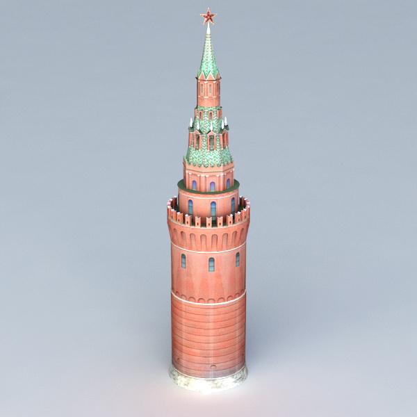 Russia Tower Moscow Kremlin 3d rendering